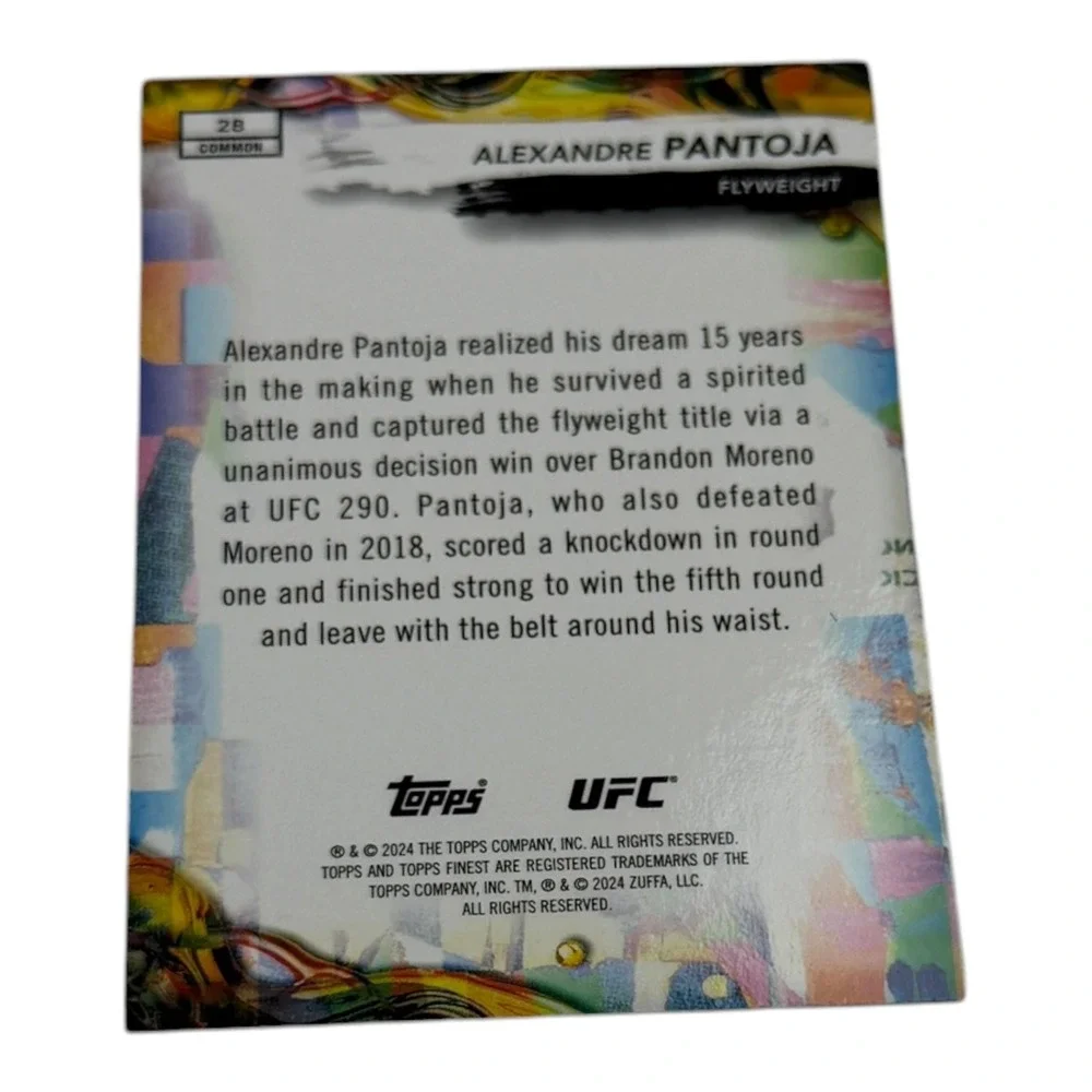 2024 Topps Finest UFC Alexandre Pantoja Common Base Card #28 Flyweight
